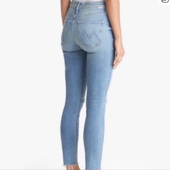 MOTHER the stunner ankle fray Hit the Jackpot blue skinny jeans 24 - Picture 9 of 9